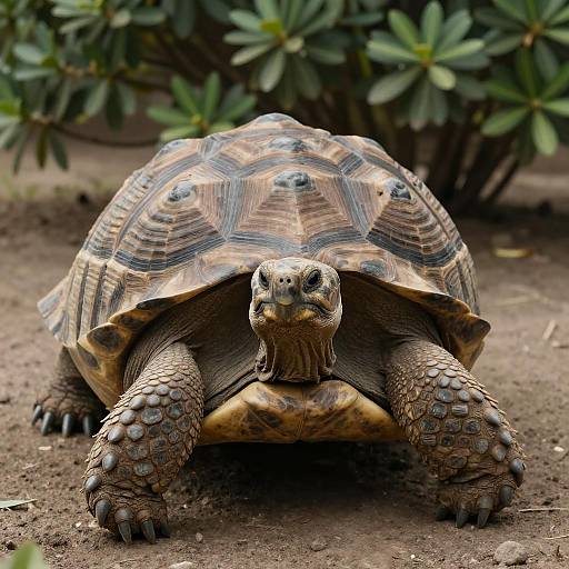 Curious Brown Tortoise in Natural Habitat