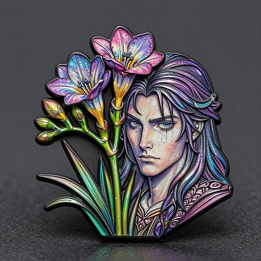 Vibrant Gothic Freesia Trinket Art