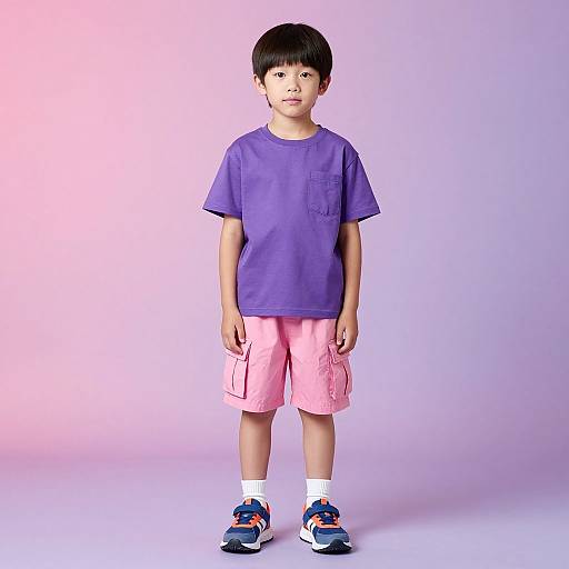 Young Asian Boy Full-Length Portrait