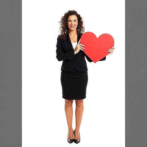 Professional Woman Holding Red Heart