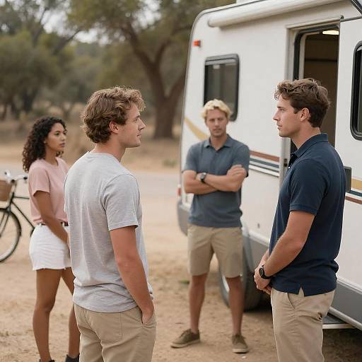 Casual Gathering Near an RV
