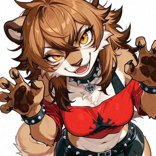 Fierce Girl with Mountain Lion Features