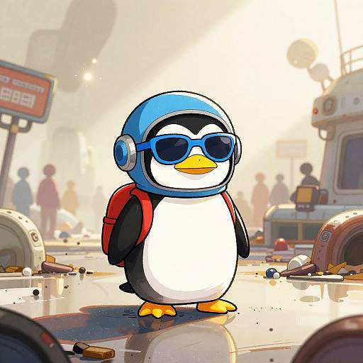 Penguin Costume in Starship Graveyard
