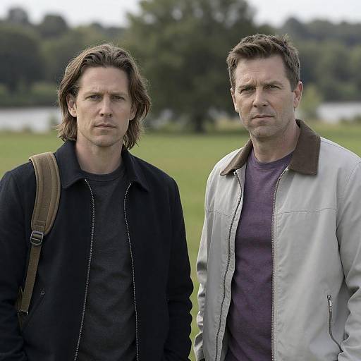 Serious Outdoor Portrait of Two Men