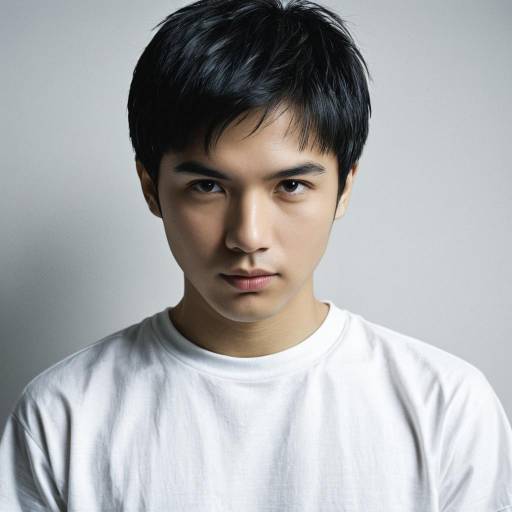 Young Asian Man with Short Curtain Haircut