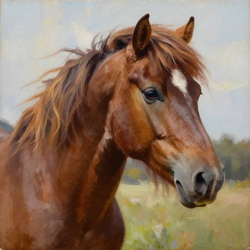 Vibrant Oil Portrait of Welsh Pony