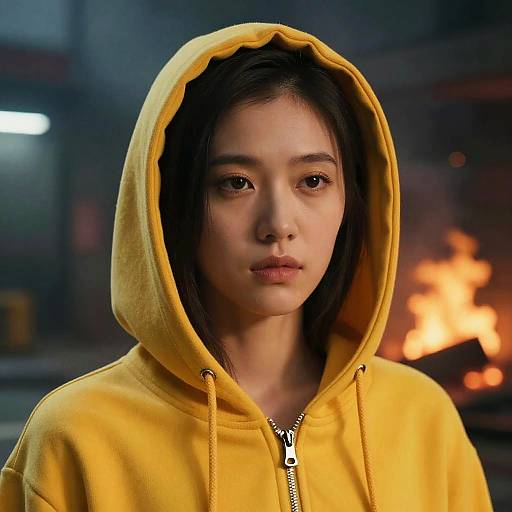 Dystopian Night Portrait of Asian Woman