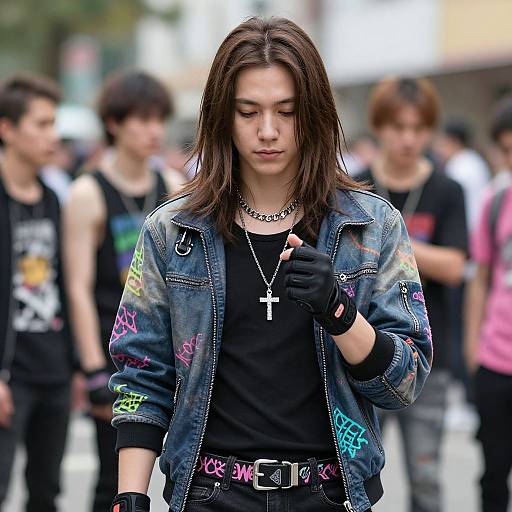 Realistic Male Rave Outfit Portrait