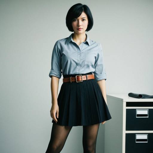 Stylish Black Hair Workwear Dress Model