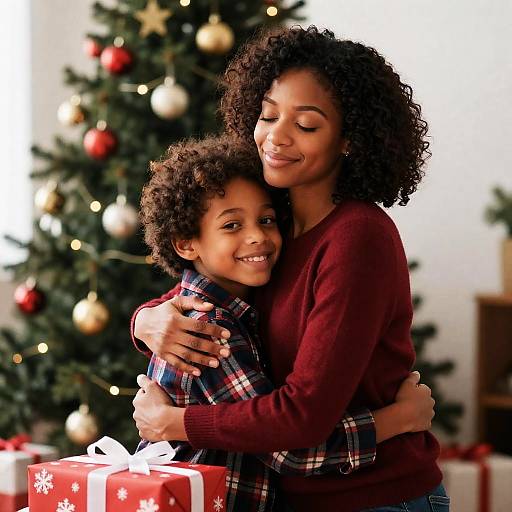 Heartwarming Christmas Hug Between Family