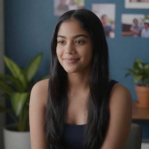 Casual Indoor Portrait of a Smiling Woman