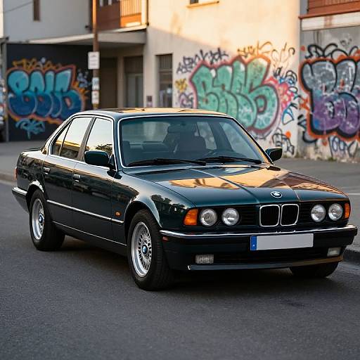 Vintage E34 BMW in Urban Golden Hour