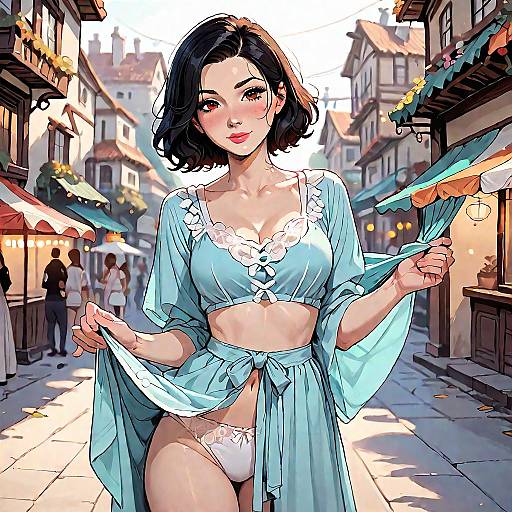 Irresistible Japanese Beauty in Italian Village