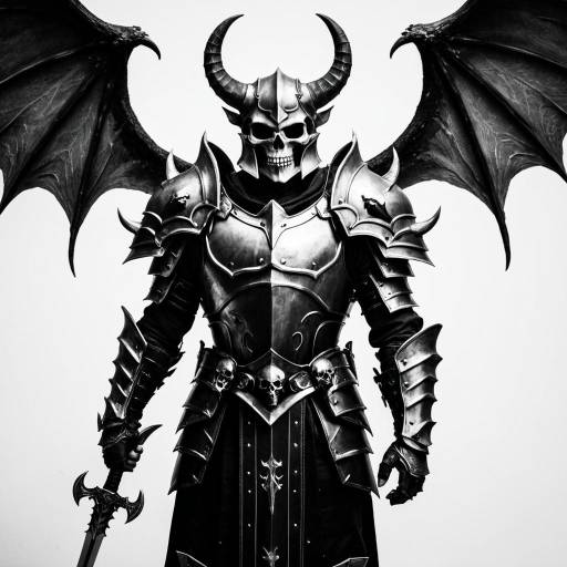 Dark Demon Warrior in Horned Armor