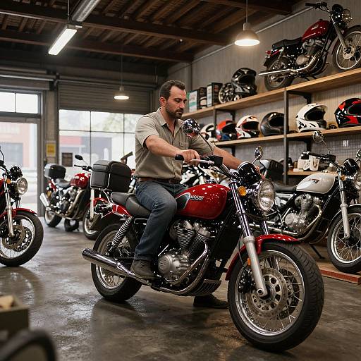 Turkish Man in Brooklyn Motorcycle Shop