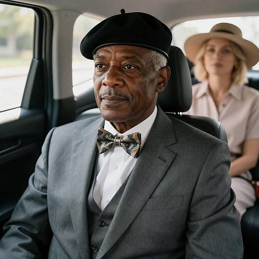 Elegant African-American Man in Car