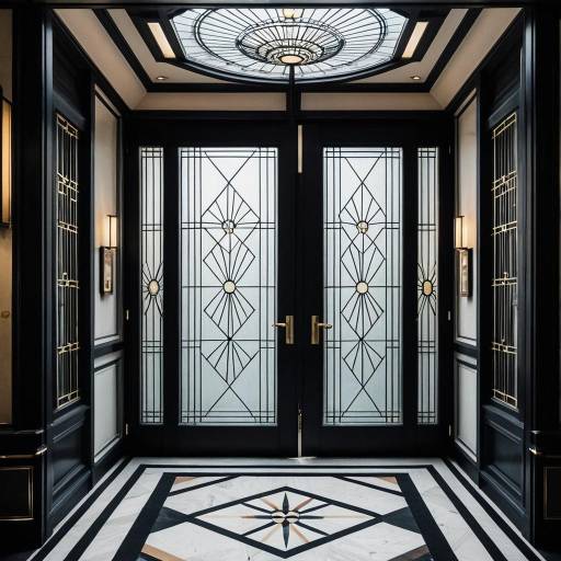 Elegant Art Deco Glass Door in Paris