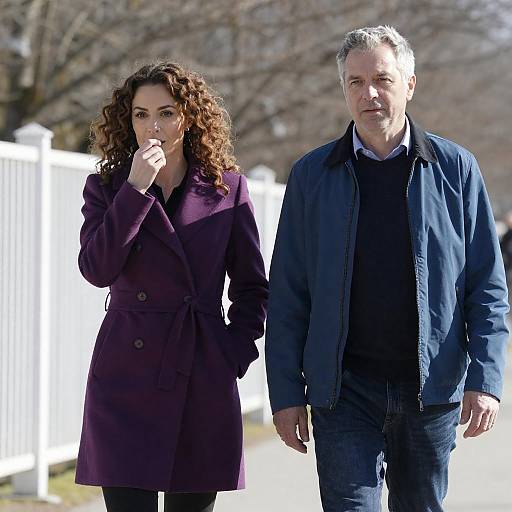 Couple Walking Outdoors in Bright Sunlight