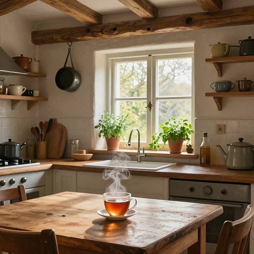 Cozy Rustic Kitchen Interior Scene