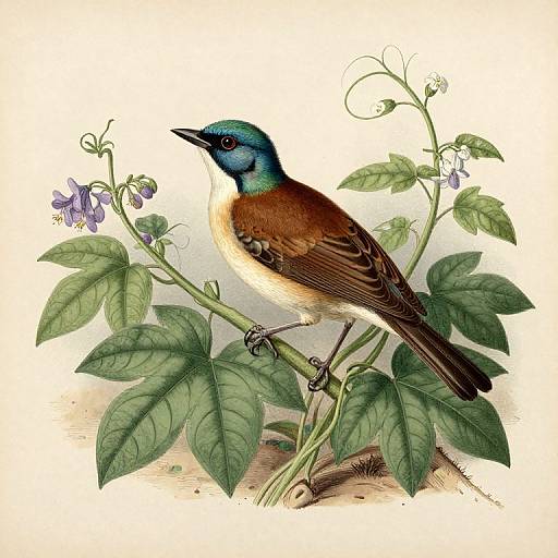 Audubon-Style Vibrant Bird Illustration