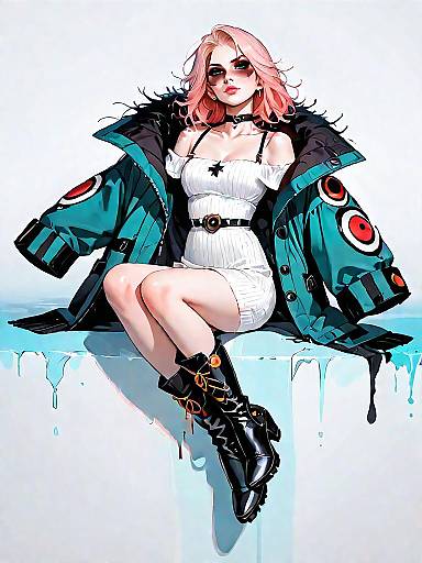 Stylish Woman in Casual Streetwear Look