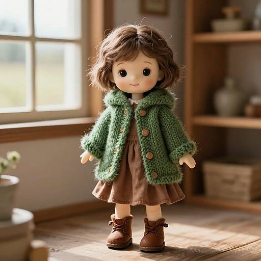 Whimsical Doll in Cozy Sunlit Room