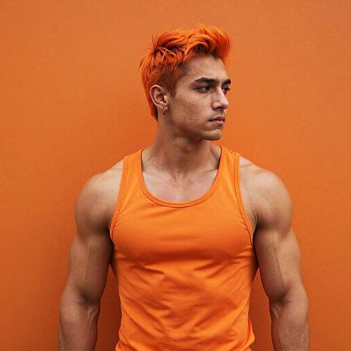 Vibrant Orange Fitness Portrait