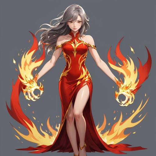 Radiant Girl Surrounded by Flames Radiant Girl Surrounded by Flames