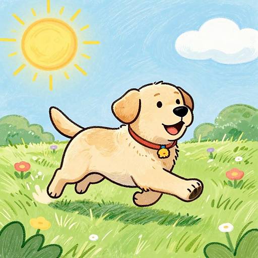 Labrador Running in Pixar Style