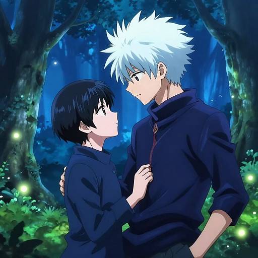 Tender Moment in Magical Forest