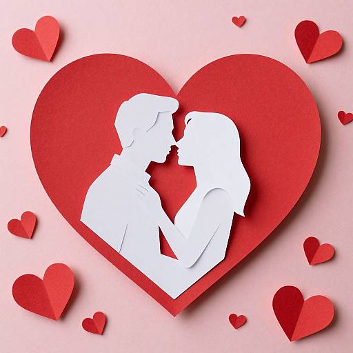 Romantic Paper Cut Heart Art