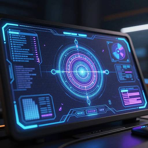 Futuristic Cyberpunk Holographic Interface