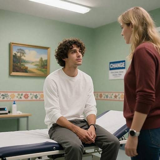 Clinic Portrait: 'CHANGE' Sign, Two Figures