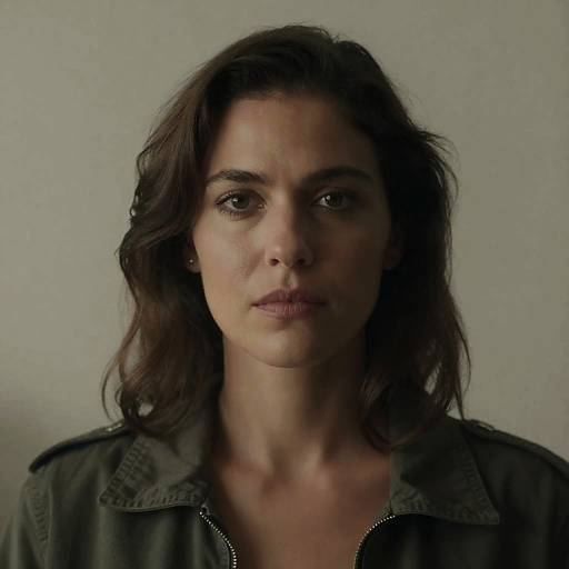 Close-Up Portrait of a Serious Woman