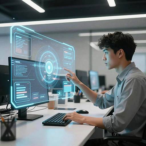 Futuristic High-Tech Productive Workspace