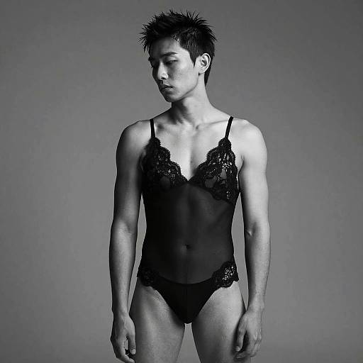 Minimalistic Monochrome Contemplative Man