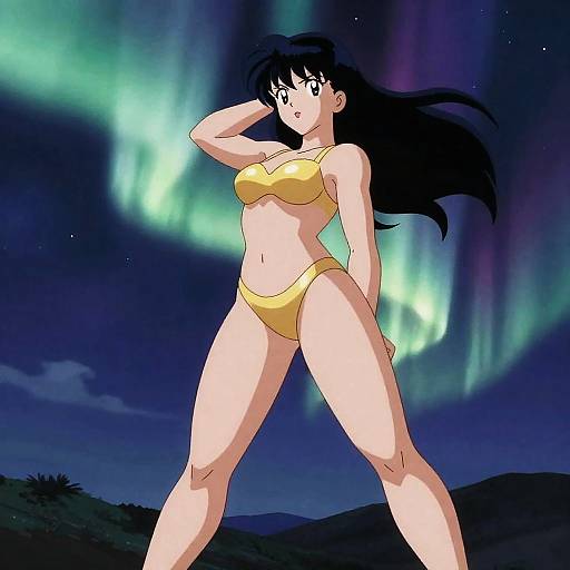 Auroral Enchantress with Bold Lines