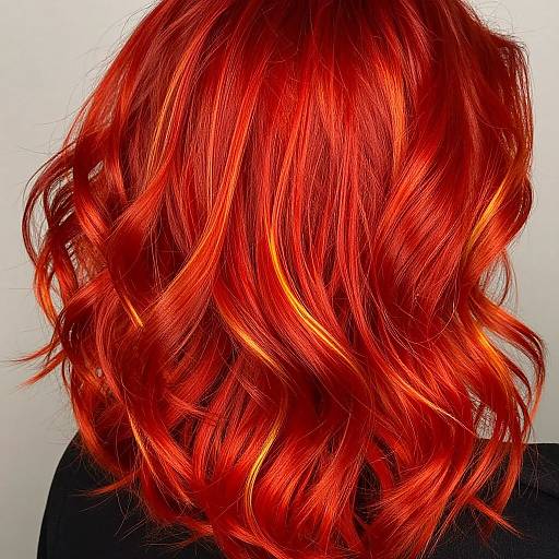Fiery Red Hair with Golden Highlights