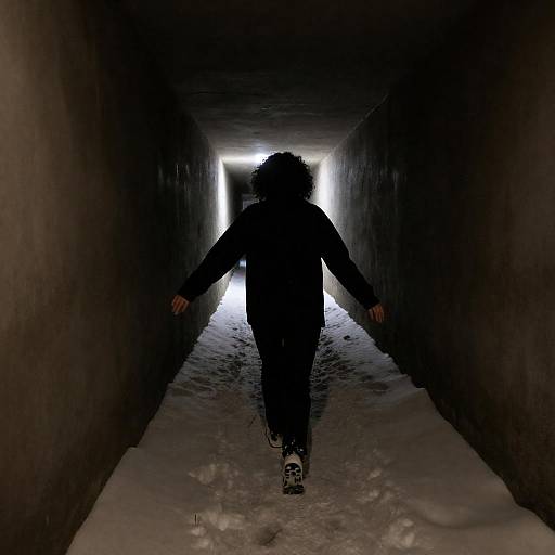 Mysterious Walk Through a Snowy Tunnel