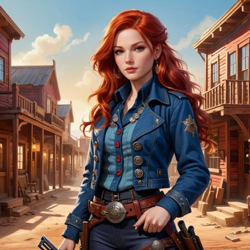 Confident Young Woman in Western Setting