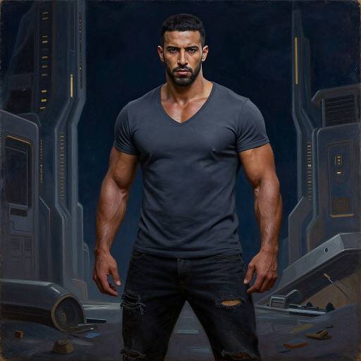 Powerful Cyberpunk Iraqi Portrait