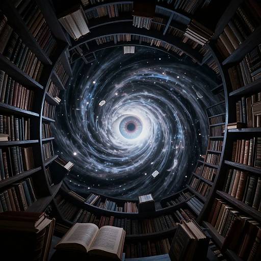 Cosmic Vortex in Cyberpunk Library