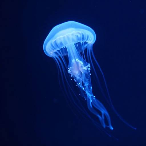Glowing Translucent Jellyfish in Ocean