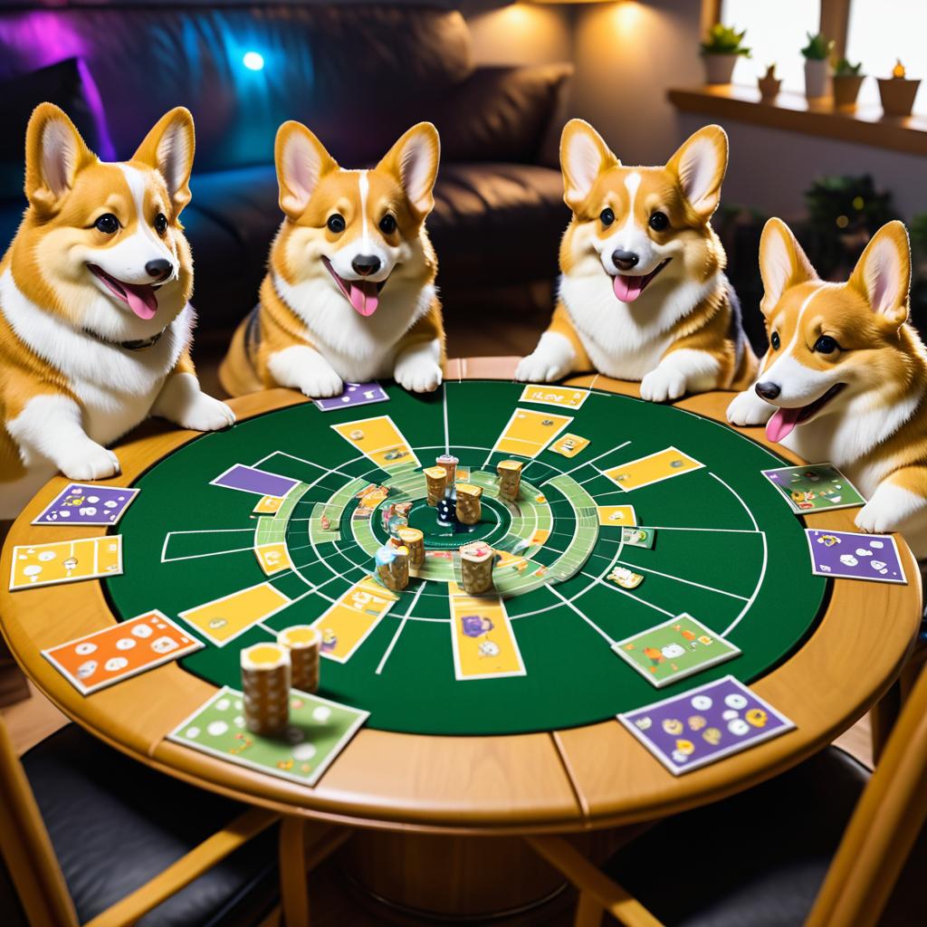 Corgis' Cozy Game Night Adventure