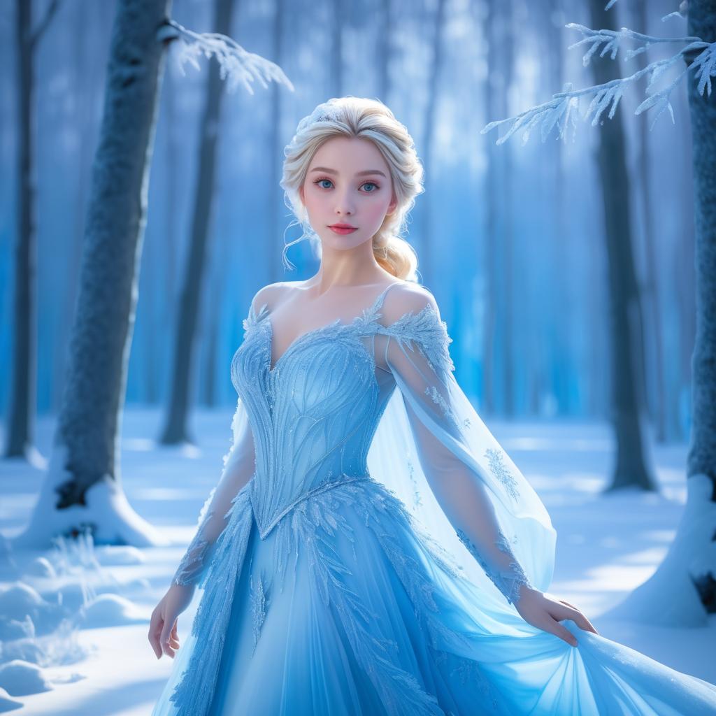 Serene Elsa in a Snowy Glade