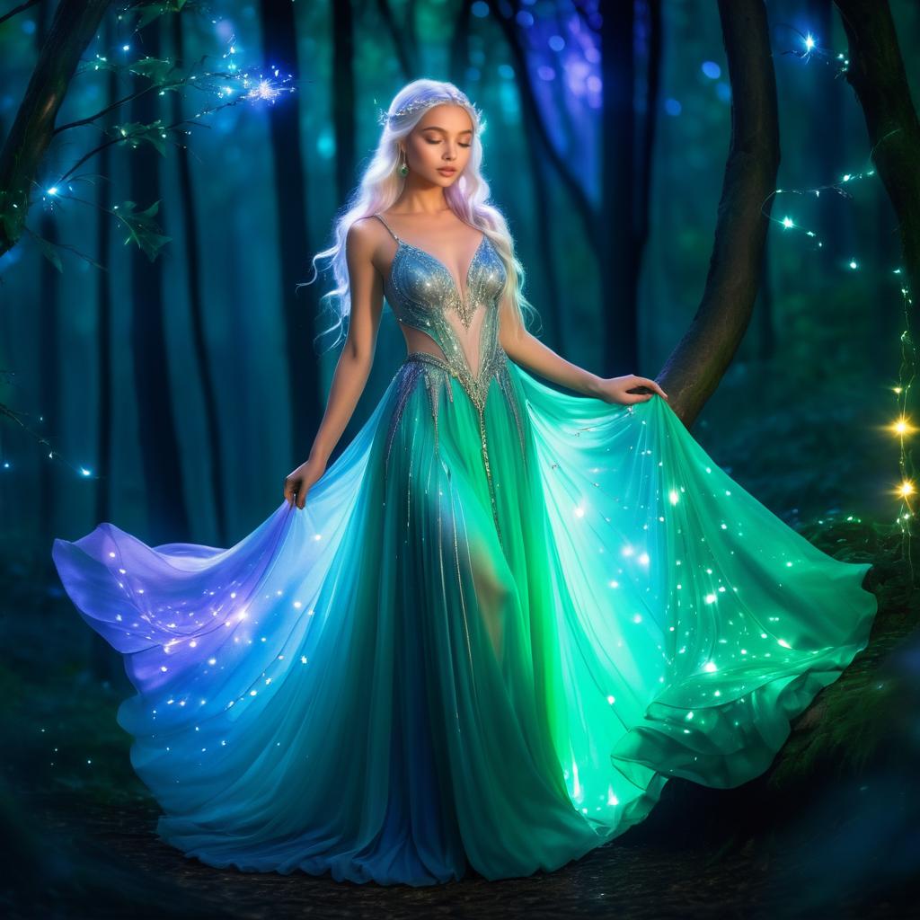 Graceful Elf in Enchanted Forest Portrait