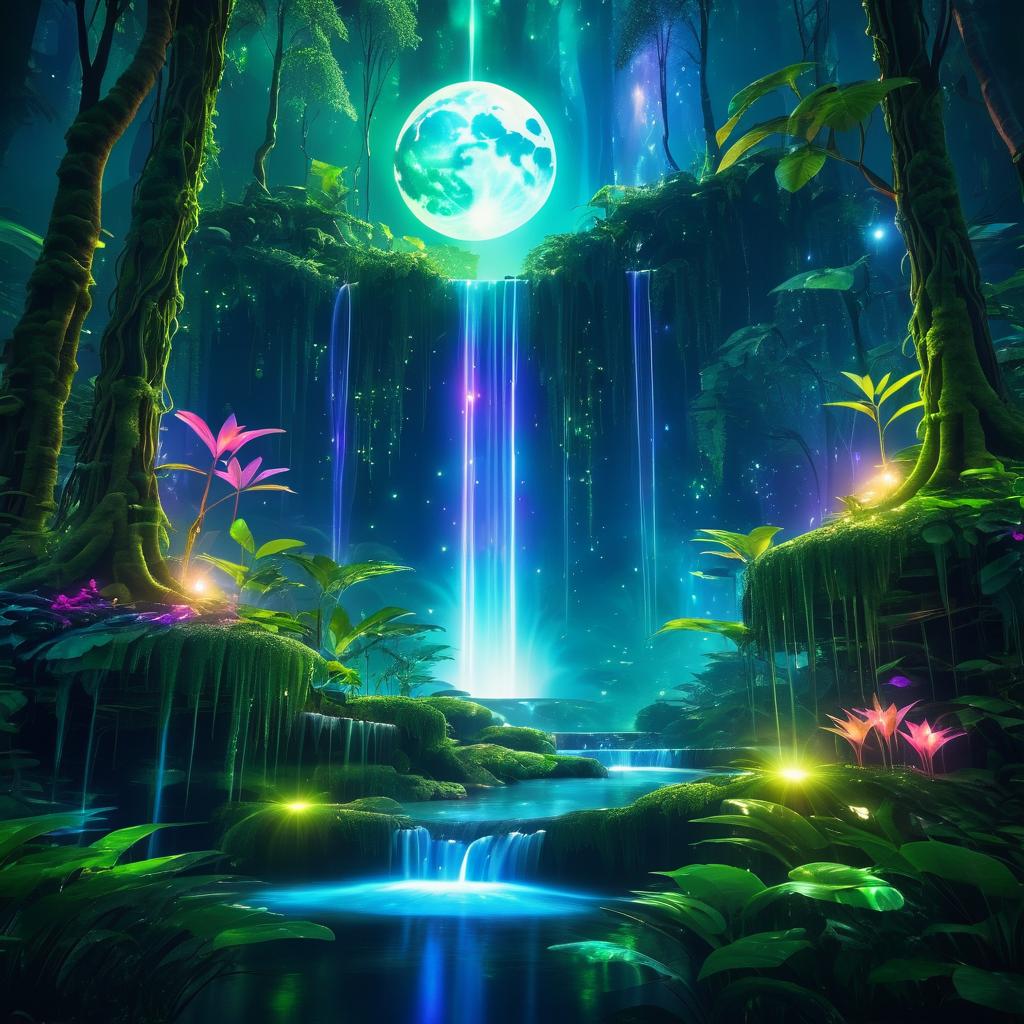 Surreal Avatar Forest with Glowing Elements