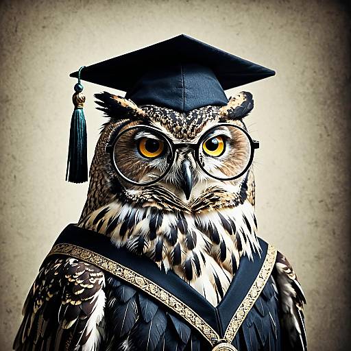 Scholarly Owl in Graduation Attire