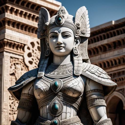 Intricate Ancient Guardian Statue Scene Intricate Ancient Guardian Statue Scene