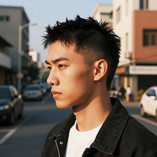 Edgy Shaved Mullet Urban Style